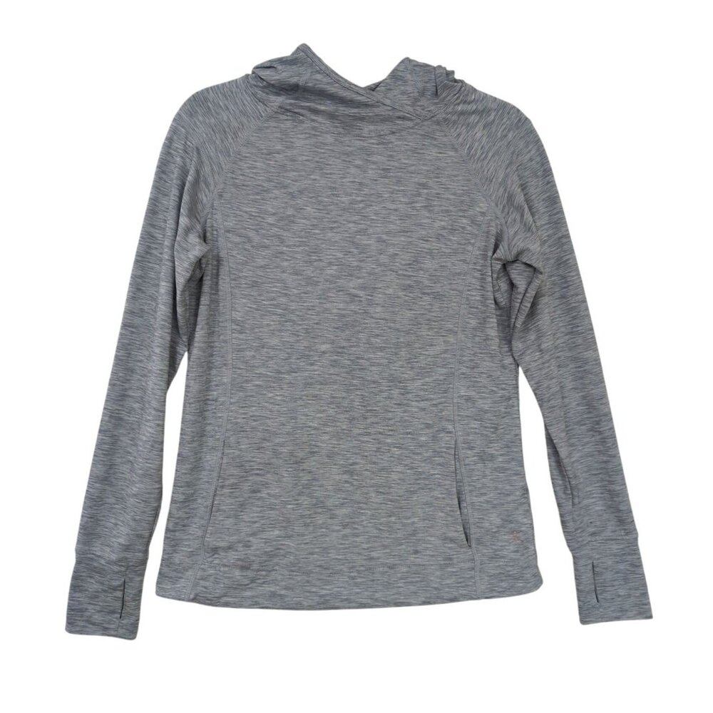 Danskin Pullover Hoodie Athletic Top‎ Womens S Marled Blue Athleisure Casual